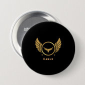 カスタム文字イーグル画像と3インチラージ 缶バッジ (正面&裏面)