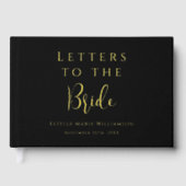 カスタム文字エレガントブラックレターズ・トゥ・ザ・ブライド ゲストブック (正面)
