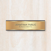 カスタム文字エレガントモダンテンプレートトレンディー金ゴールド サインプレート (正面)