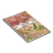 カスタム文字エレガント金ゴールドきらめくフローラの切り離 ノートブック (右側)