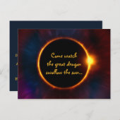 カスタム文字エ太陽のクリプスパーティの招待状 インビテーションポストカード (正面/裏面)