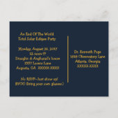 カスタム文字エ太陽のクリプスパーティの招待状 インビテーションポストカード (裏面)