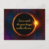 カスタム文字エ太陽のクリプスパーティの招待状 インビテーションポストカード (正面)