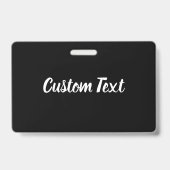 カスタム文字オン黒と白のスクリプトテンプレート バッジ (Back)