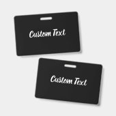 カスタム文字オン黒と白のスクリプトテンプレート バッジ (Front & Back)