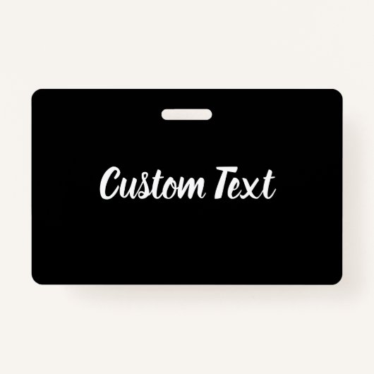 カスタム文字オン黒と白のスクリプトテンプレート バッジ (正面)