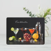 カスタム文字カクテルパーティの招待状 招待状 (スタンド正面)