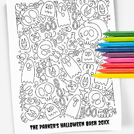 カスタム文字カラーリングページ |ハロウィーンパターン