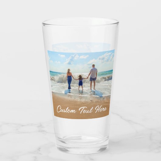 カスタム文字ガラスあなたの家族の写真ギフト タンブラーグラス (裏面)