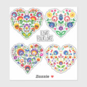 カスタム文字💗キュートポリッシュフォークワイシナンキハート シール (シート)