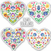 カスタム文字💗キュートポリッシュフォークワイシナンキハート シール (正面)