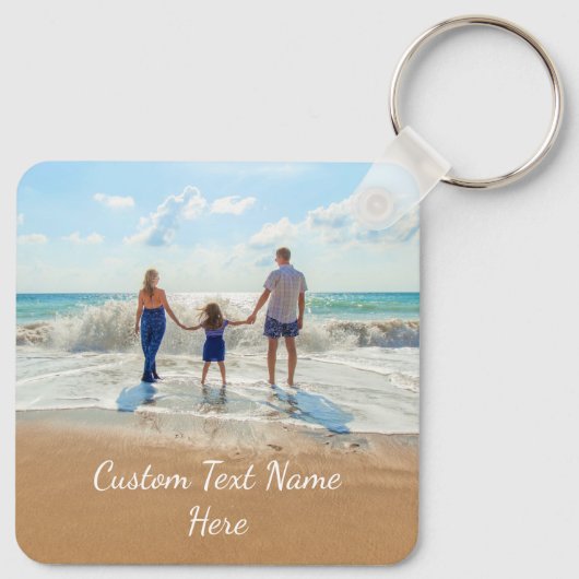 カスタム文字キーチェーンあなたの家族の写真ギフト キーホルダー (裏面)