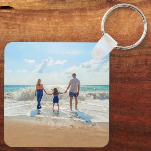 カスタム文字キーチェーンギフトあなたの家族の写真 キーホルダー (裏面)