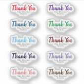 カスタム文字クリスマスU感謝していビジネスギフト シール (正面)