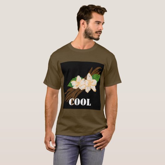 カスタム文字クールブラウンカラー基本メンズハンサム Tシャツ (正面フル)