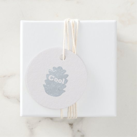 カスタム文字クール形状円箔メッセージカード フェイバータグ (箱)