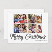 カスタム文字グシンプルレイエレガントクリスマスPo ポストカード (正面/裏面)