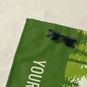 カスタム文字グリーンフォレストビーチタオル ビーチタオル (インサイチュ)