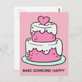 カスタム文字ケーキイラストレーションはがき ポストカード (正面/裏面)
