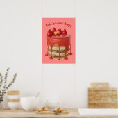 カスタム文字ケーキイラストレーションポスター ポスター (キッチン)