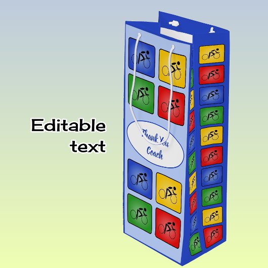 カスタム文字サイクリングの青 ワインギフトバッグ