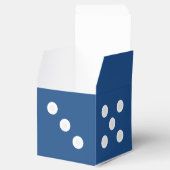 カスタム文字サイコロギフトボックス |青と白のテンプレート フェイバーボックス (オープン)