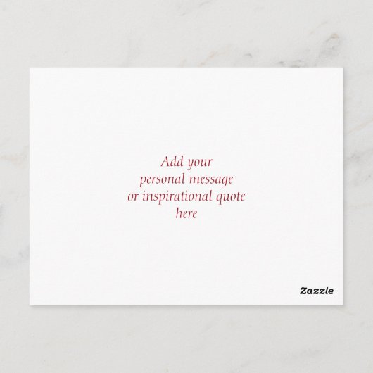 カスタム文字シンプル赤エレガントクリスマス ポストカード (裏面)