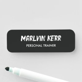 カスタム文字ジムビジネスグレー 名札