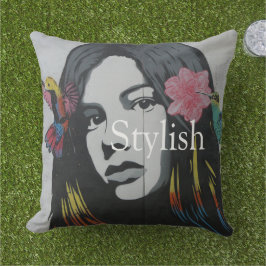 カスタム文字スタイリッシュグラフィック水絵画色の英国 アウトドアクッション