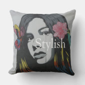 カスタム文字スタイリッシュグラフィック水絵画色の英国 アウトドアクッション (正面)