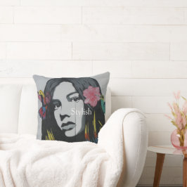 カスタム文字スタイリッシュグラフィック水絵画色 クッション