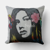 カスタム文字スタイリッシュグラフィック水絵画色 クッション (正面)