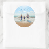 カスタム文字ステッカー家族の写真ギフト ラウンドシール (バッグ)