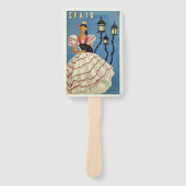 カスタム文字スペインのヴィンテージ旅行手ファンセット ハンドファン (正面)