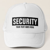 カスタム文字セキュリティテンプレートユニセックス白黒 キャップ (正面)