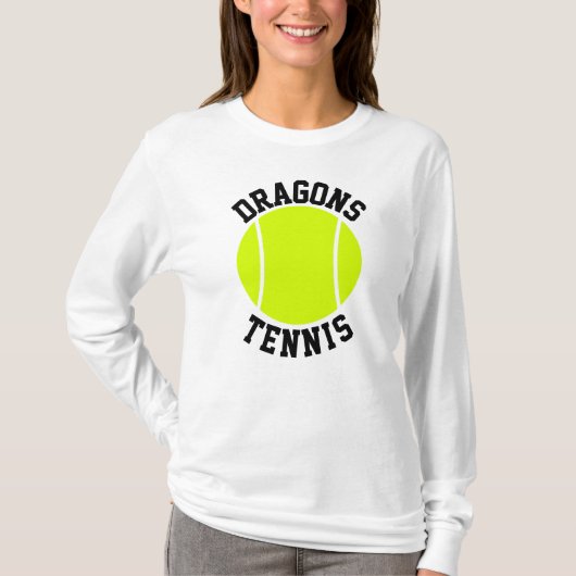 カスタム文字チーム名またはテニス女子Tシャツ Tシャツ (正面)