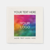 カスタム文字テンプレートモダンシンプル スタンダードカクテルナプキン (正面)