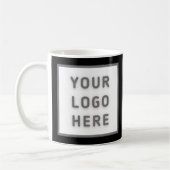 カスタム文字テンプレート名刺ブラック コーヒーマグカップ (左)
