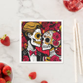 カスタム文字💀ディポップ・アートのアデムエルトス スタンダードカクテルナプキン (インサイチュ)