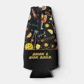 カスタム文字ディンク&🍾🥂ドリンク – pickleball ボトルクーラー (裏面)