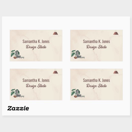 カスタム文字デザインスタジオ霜降り椅子ランプラベル 長方形シール (シート)