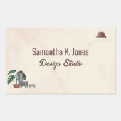 カスタム文字デザインスタジオ霜降り椅子ランプラベル 長方形シール (正面)