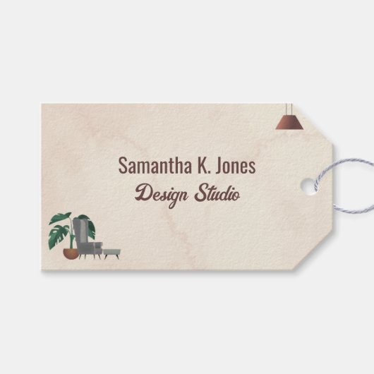 カスタム文字デザインスタジオMarbled Chair Lamp ギフトタグ (正面(横))