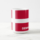 カスタム文字デンマーク国旗 コーヒーマグカップ (中央)