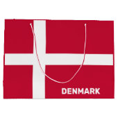 カスタム文字デンマーク国旗 ラージペーパーバッグ (裏面)