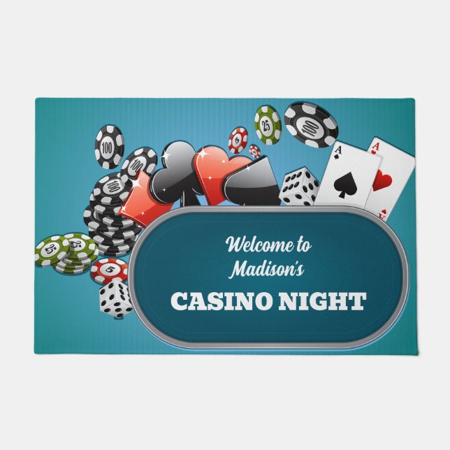 カスタム文字トランプのポーカー ドアマット (正面)