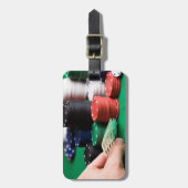 カスタム文字トランプのポーカー ラゲッジタグ (正面縦)