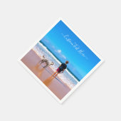 カスタム文字ナプキンスあなたのペットとの写真 スタンダードカクテルナプキン (角)