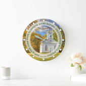 カスタム文字ニューイングランド秋 ラージ壁時計 (ホーム)