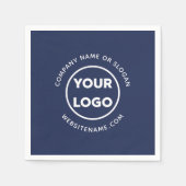 カスタム文字ネイビーブルービジネスイベント スタンダードカクテルナプキン (正面)
